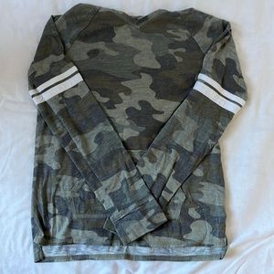 Hooded camo long sleeve shirt